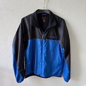 Marmot Fleece Lined Dri Climate Men’s M Windbreaker Blue/Black Alaska Cruise